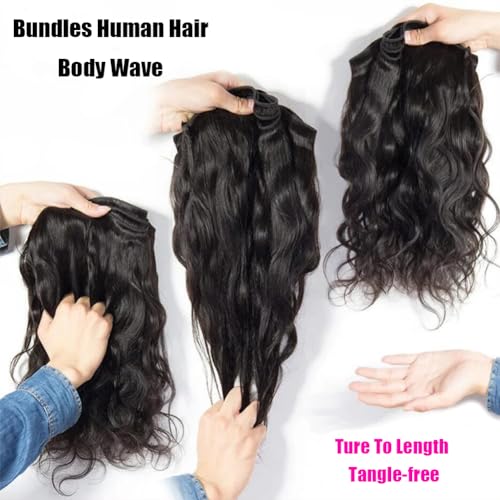 14A Human Hair Bundles 32 Inch Body Wave Bundles 100% Unprocessed Brazilian Virgin Hair 1 Bundle Body Wave Human Hair Extensions Quick Weave