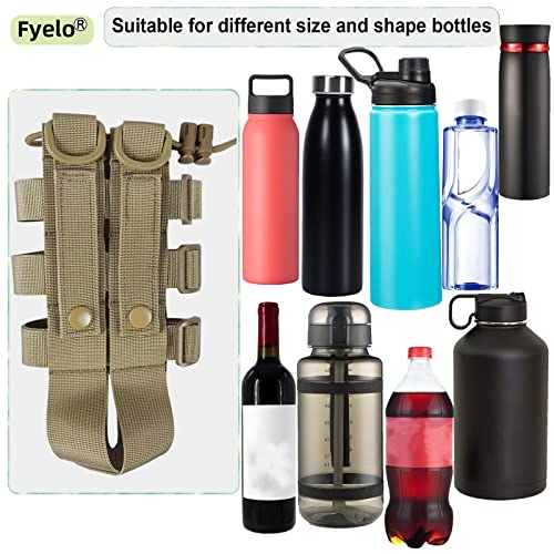 Fyelo Molle Water Bottle Holder Tactical Pouches 32 40 64 oz Multi Use for Outdoor Sports/Backpack/Vest/Belt/Bike, 3 Color...