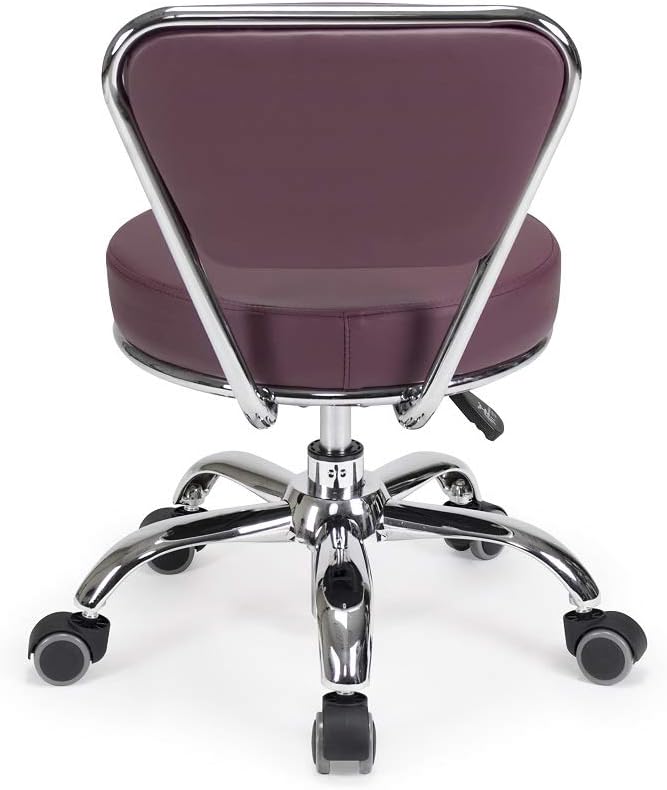 Dayton Home Office/Garden Rolling Seat (Burgundy) Pneumatic, Short Stool with Adjustable Height 13"-15", Perfect for Home Office, Gardening, Garage Mechanic, School and Lab