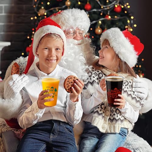 60 Pack Christmas Disposable Cups – 16oz Plastic Party Cups with Naughty or Nice Design Red Holiday Solo Cups, Perfect for...