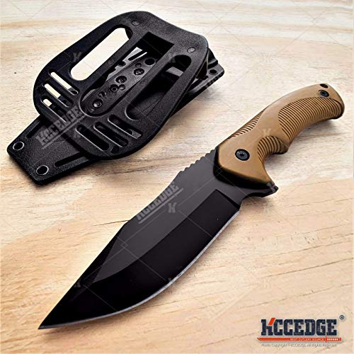 KCCEDGE BEST CUTLERY SOURCE Tactical Knife Hunting Knife Survival Knife 9" Full Tang Fixed Blade Knives Camping Accessorie...