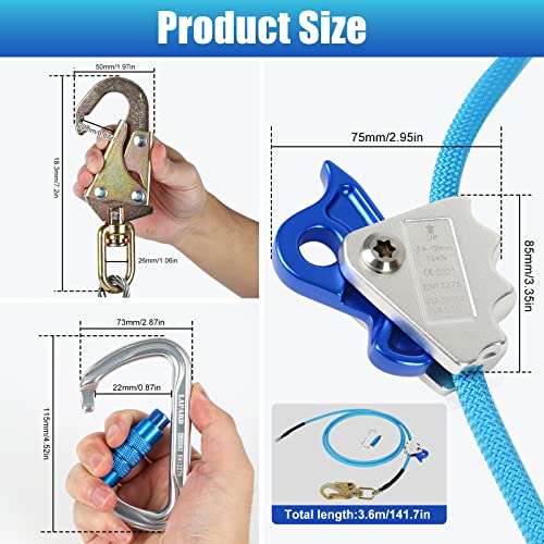 HSSZXFR Tree Climbing Spikes Kit for Tree Work, Tree Climbing Gear with Climbing Belt and 120FT Rope, Wire Core Flip Line ...
