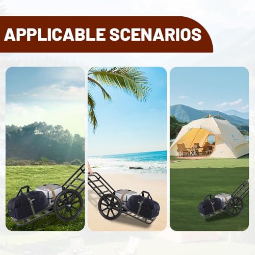 Yeeoy Deer Cart, 500 LBS Capacity Folding Game Cart with Big Wheels, Heavy Duty Steel Game Hauler Hunting Gear Accessorie...
