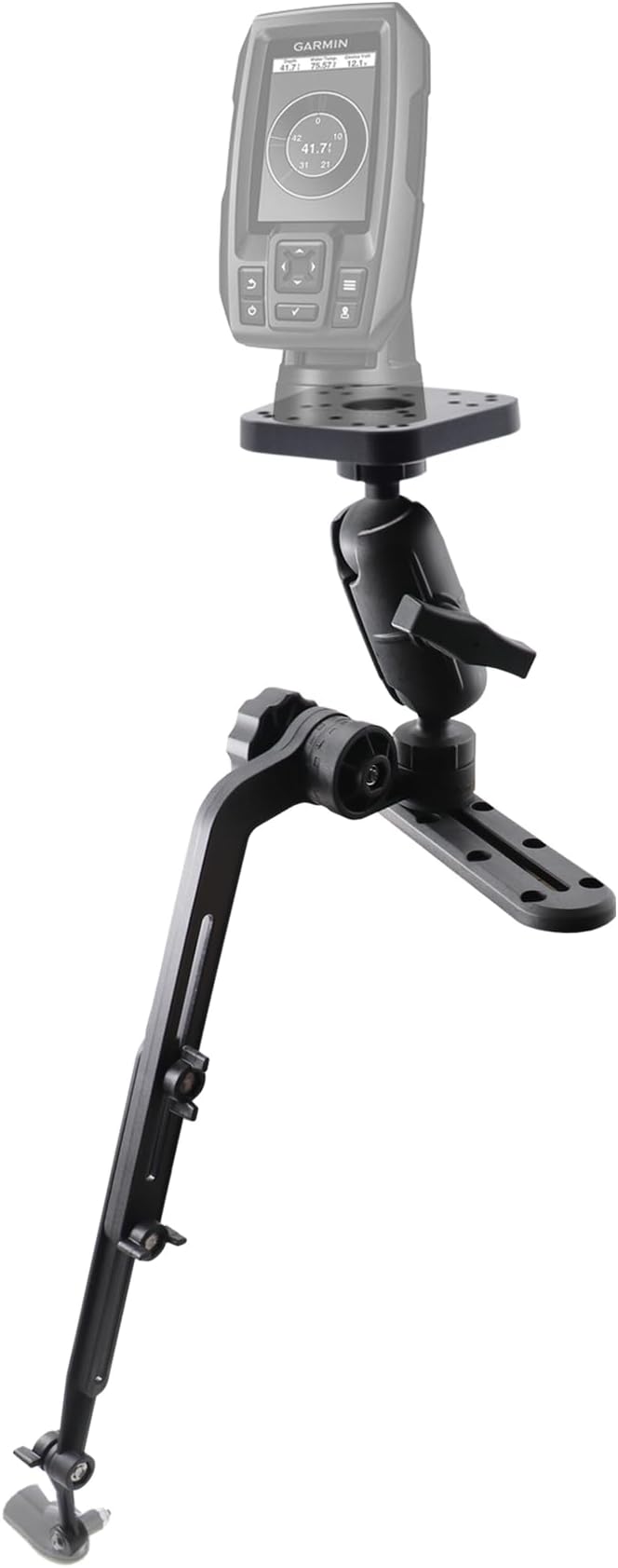 WINDFRD Kayak Fish Finder Mount with Transducer Mounting Arm, 1.5" Ball Marine Electronic Mount for Boat Track, Universal ...