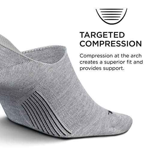 Feetures Everyday Light Cushion Invisible Sock for Men - Anti-Slip Sock Liner with Targeted Compression - (1 Pair)