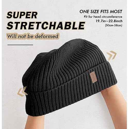 Wmcaps Warm Beanie for Men Women, Fleece Lined Beanie Warm Winter Caps Unisex Fashion Knit Cuffed Cap
