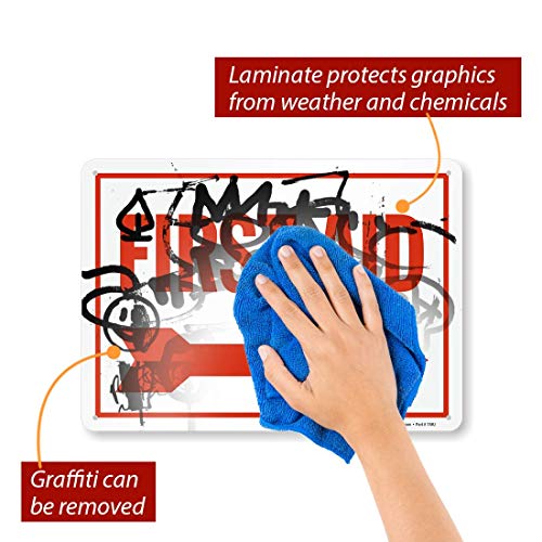 SmartSign "First Aid" Sign with Right Arrow | 10" x 14" Aluminum