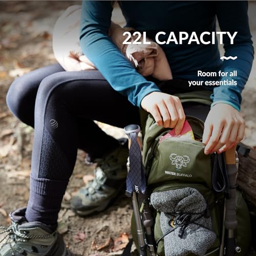 Water Buffalo Hydration Backpack - Sherpa 22L Hiking Backpack with Water Bladder - Water Backpack for Hiking with Waterpro...