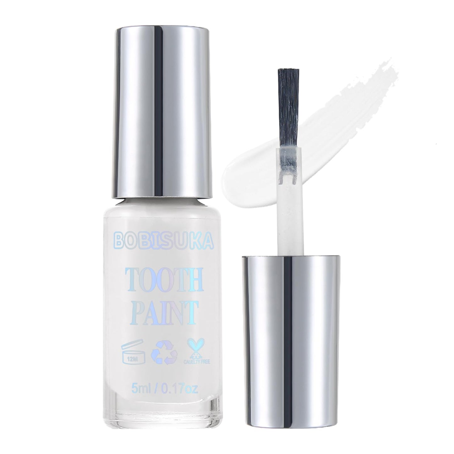BOBISUKA White Tooth Paint, Instant Bright White Vampiric Tooth Costume - No Streak, Safe, Long Last Tooth Makeup FX Paint, Perf