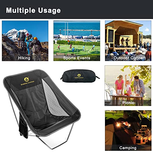 EASDRIL Ultralight Folding Camping Chair Low Lightweight Foldable Camp Chairs with Carry Bag for Hiking, Backpacking, Picn...