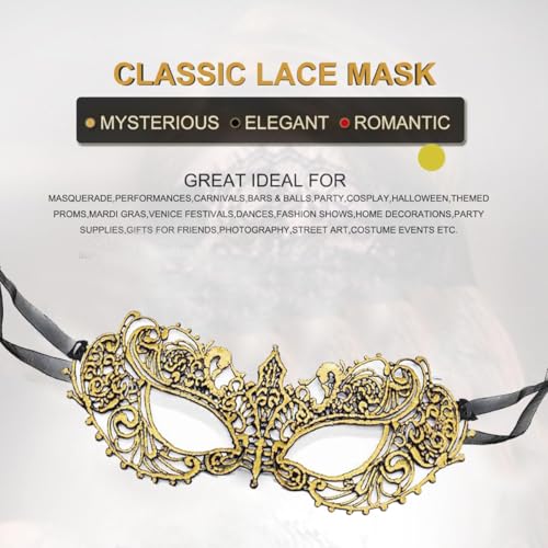 Luxdesc 6 Pcs Adult Masquerade Mask Mysterious Women Man Fun Lace Masks for Couples Lace Headpiece Disguise for Costumes (...