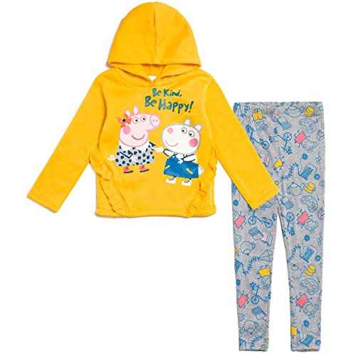 Peppa Pig Girls Pullover Fleece Hoodie and Leggings Outfit Set Toddler to Big Kid
