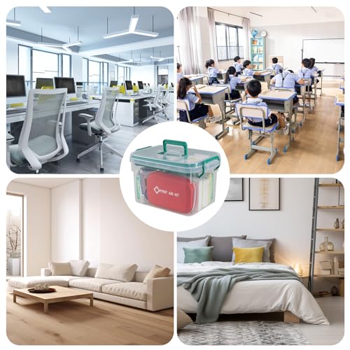 Yesdate 1 Pack Plastic Medicine Storage Kit with Tray, First Aid Storage Box with Handles, Clear Household First Aid Organ...