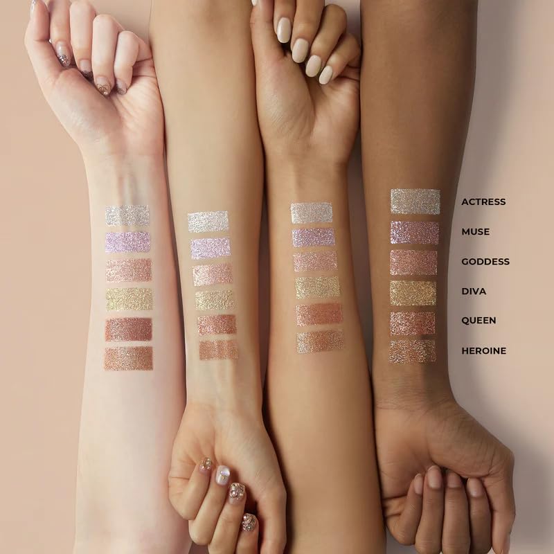 DEARDAHLIA Paradise Shine Eye Sequins DIVA Long Lasting Liquid Eyeshadow Glitter Gloss High Shine Pearl, Lightweight, Minimal Fa
