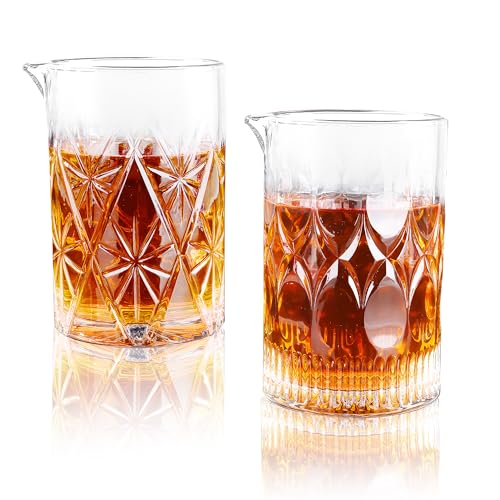FARQAN 24 Oz Cocktail Mixing Glass Stirring Glasses for Whiskey Cocktail Mixing Shaker Glass Martini Old Fashioned Crystal...