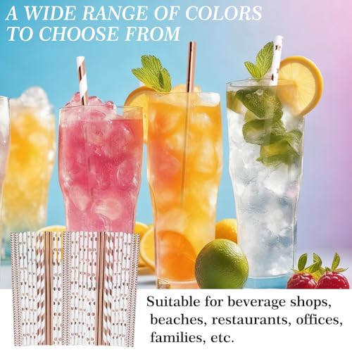 NIEITRK 100 Pcs Disposable Paper Straws,7.75"x0.24" Paper Straws for Drinking,Disposable Drinkware for Stand Supplies Bar,...