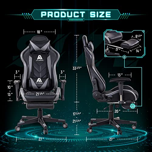 AA Products Gaming Chair High Back Ergonomic Computer Racing Chair Adjustable Office Chair with Footrest, Lumbar Support S...