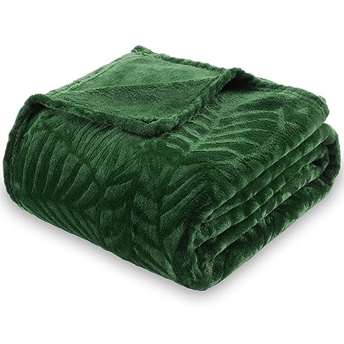 SOCHOW Super Soft Flannel Fleece Throw Blanket, Lightweight Cozy Warm Leaves Textured Plush Blanket for Bed Couch Sofa, 60...