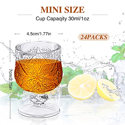 1.75 oz Shot Glasses Set Fancy Cute Shot Glasses Cordial Crystal Shot Glassware Clear Embossed Glass Snifters Drinkware fo...