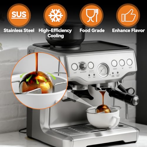 Upgrade 2 Pack Espresso Frozen Ball for Espresso Coffee, Stainless Steel Espresso Chilling Ball Espresso Cooler Espresso M...