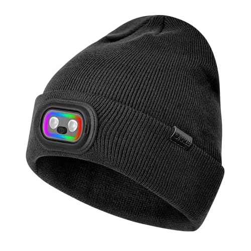 Beanie with Headlamp Beanie with Light LED Winter Stocking Cap Knit Hats for Men Women