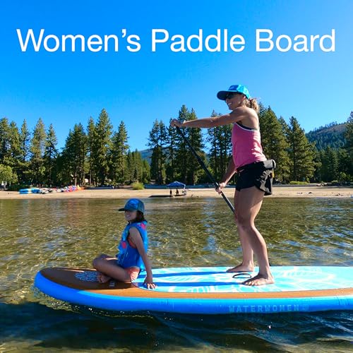 Women's Paddle Board 10'6 Inflatable Stand UP Paddle Board & Accessory Package Including Adjustable SUP Paddle, Stylish Ba...