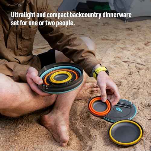 Sea to Summit Frontier Ultralight Collapsible Dinnerware Set, 1-Person (Medium Bowl, Large Bowl, Cup)