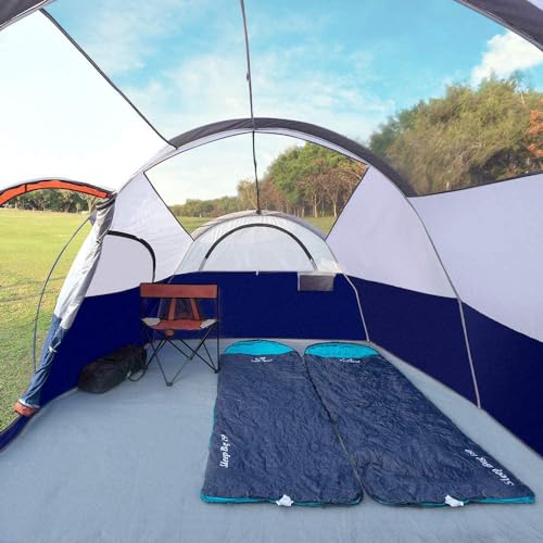 CAMPROS CP Tent 8 Person Camping Tents, Weather Resistant Family Tent, 5 Large Mesh Windows, Double Layer, Divided Curtain...
