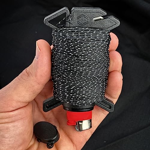 Atwood Rope Ready Rope™ Micro Cord Dispenser 125ft 100lb Test, Camping Gear Survival Tool, Built in Storage, Cutting Blad...