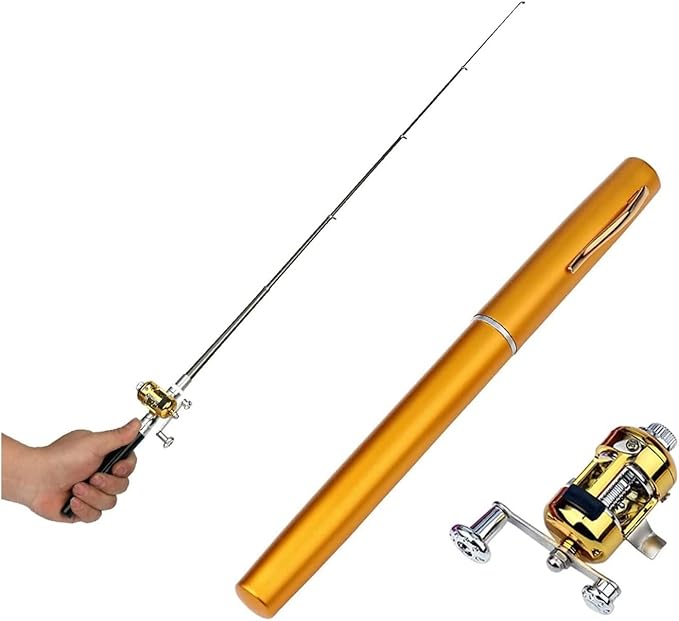 2023 Pocket Size Fishing Rod - Pen Fishing Pole and Reel Combo, Portable Telescopic Small Fishing Pole Mini Fishing Rod, M...