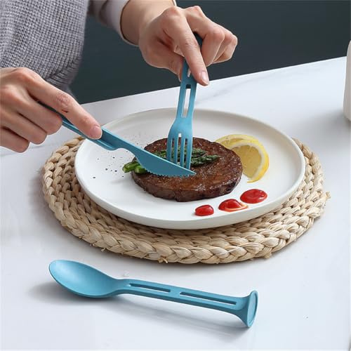 Reusable Travel Utensils Case 3 Sets Knives Fork Spoon for Lunch Box Accessories Camping Flatware Sets Daily Use Outdoor