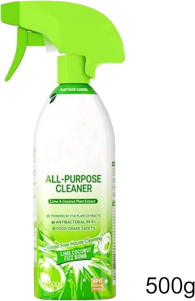 All Purpose Cleaning Spray, 500g Kitchen, Counter, and Surfaces Cleaner, Time-Saving Grease Remover Mist and Foam for Apartments, Rentals, Houses, Dorms, Cars, Everyday Household Use