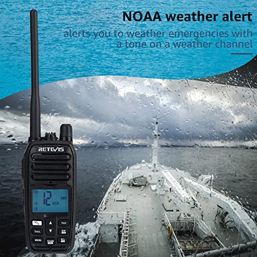 Retevis RM21 Handheld Marine Radio,IP67 Waterproof Floating Two Way Radio,Noise Cancelling Mic,1800mAh,Backlit LCD Display...