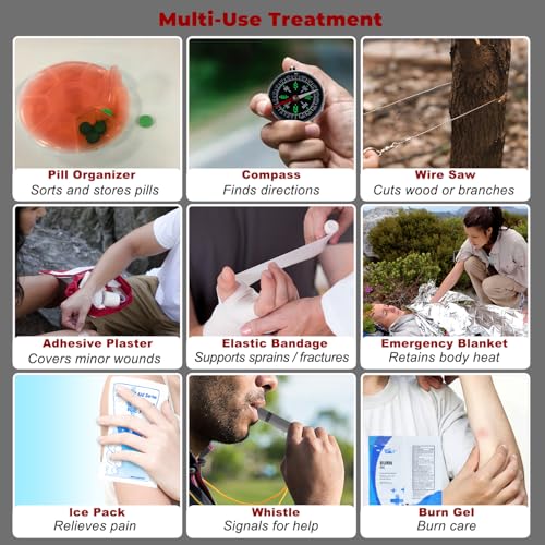 Raismile 505 Piece Large First Aid Kit - Comprehensive Medical Kit for Home, Car, Travel, Camping, Business, School & Outdoor
