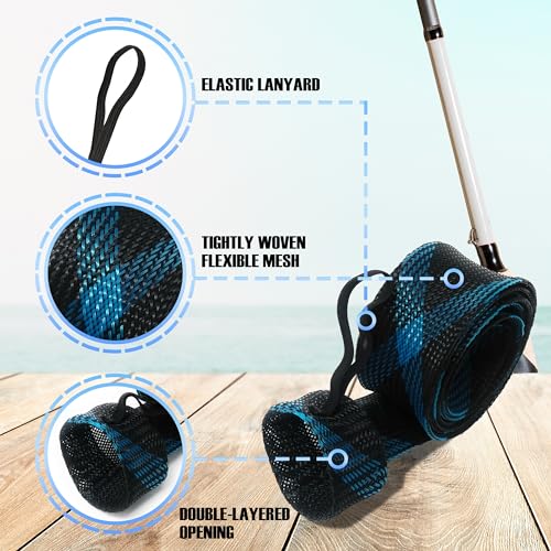 Reaction Tackle Rod Socks - Fishing Pole Sleeves and Covers for Baitcasting and Spinning Rods - Fits up to 7ft and 8ft Rod...