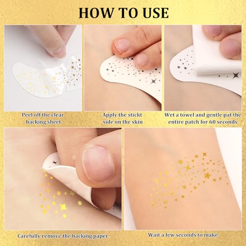 Araluky 8Pcs Face Glitter Freckles Face Tattoo, Body Glitter Makeup Patches Sparkle Speckles Patches, Temporary Tattoo Mak...