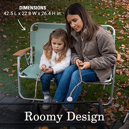 Coleman Living Collection Premium Outdoor Bench, Lightweight Folding Bench Seats 2 People, Supports up to 450lbs, Great fo...