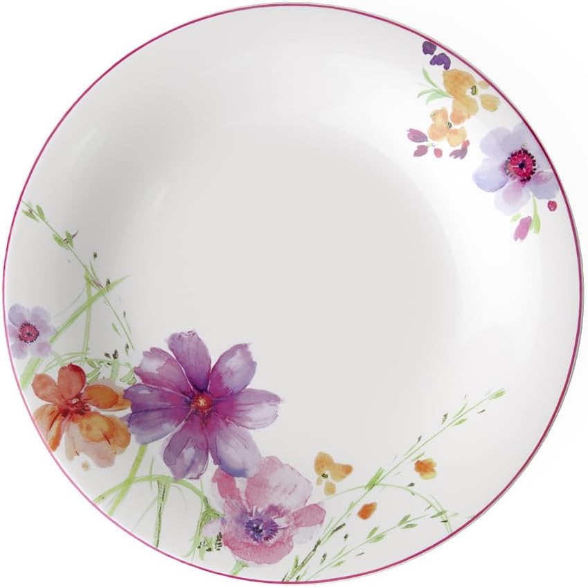 Villeroy & Boch Mariefleur Basic Salad Plate :, 8.25 in, Premium Porcelain, White/Multicolored