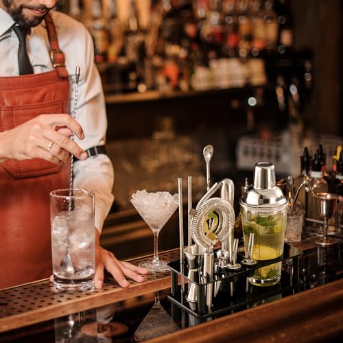 ＫＬＫＣＭＳ Professional Cocktail Shaker Stand, Bartender Kits Storage Stand, Bartending Tool Holder for Bar Cocktail, Black