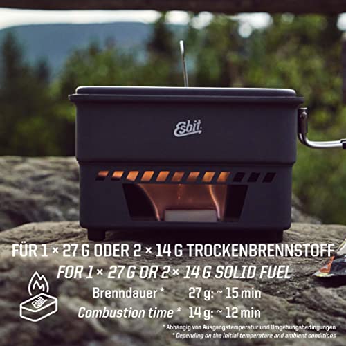 ESBIT 1100ML Lightweight Solid Fuel stove and Camping Cookware Set, 1100ml
