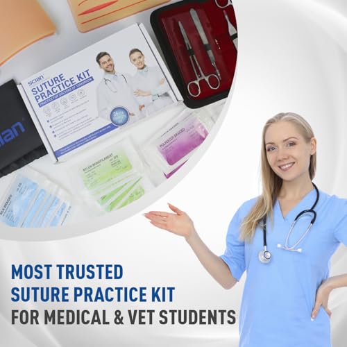 Scian Advanced Practice Kit for Medical Students (36 Pcs) Complete Suture Kit Includes Variety of Suture Threads, Unique A...