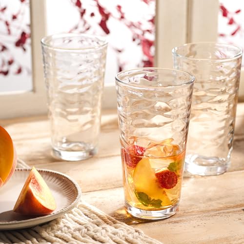 Glaver's Drinking Glasses Set of 10 Highball Glass Cups, 17 Oz Cooler Glassware. Home and Bar Everyday Basic Drinkware Ele...