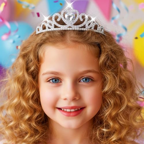 Kilshye Rhinestone Tiara Silver Tiaras and Crowns Crystal Headband for Women (Silver)