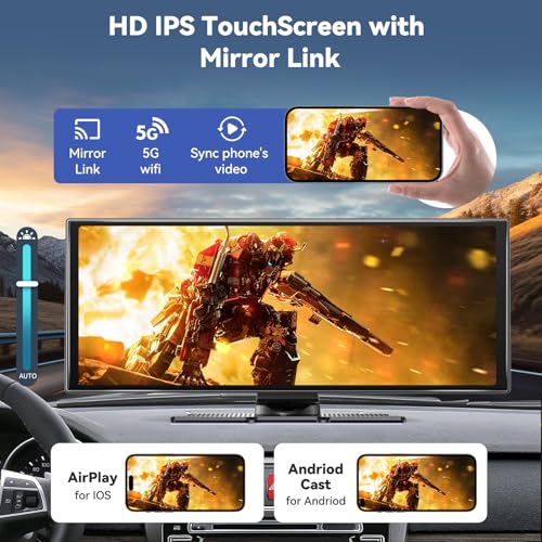 Carplay Screen for Car 11.5" Largest HD Screen for Carplay & Android Auto Car Stereo with 4K Dash Cam 1080P Backup Camera,...