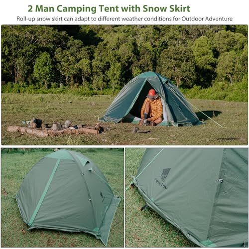 GEERTOP Ultralight 2 Person Backpacking Tent 4 Season Waterproof Camping Tent Double Layer Cold Weather Easy Set Up Tents ...