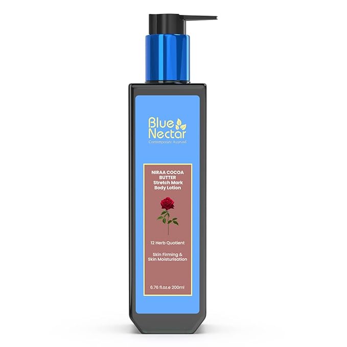 Blue Nectar Stretch Mark Cream for Pregnancy and Postpartum, Moisturizing Body Lotion for Women with Cocoa and Shea Butter for Pregnancy Gifts (12 Herbs, 6.76 fl oz)
