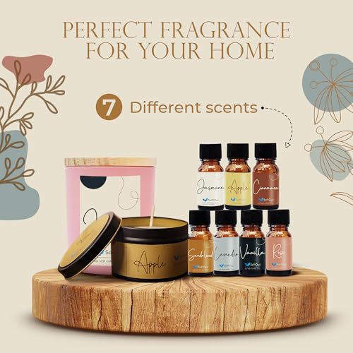 SoftOwl Premium Soy Candle Making Kit - Full Set - Soy Wax, Big 7oz Jars & Tins, 7 Pleasant Scents, Color Dyes & More - Pe...