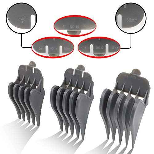 CR8GR8 Hair Clipper Guards, 3 Count - Includes NO.10, NO.12, NO.16 - Fits Most Wahl Clippers, 1.5 inch & 1.25 inch & 2 inch, Gray