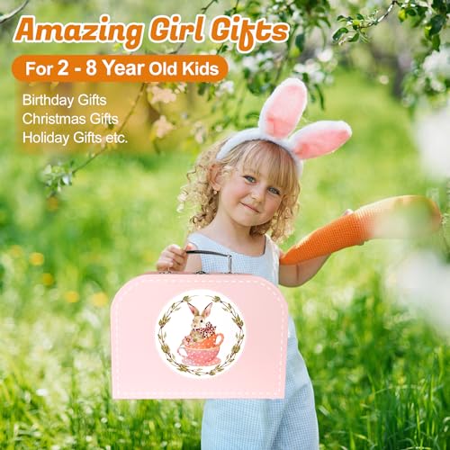 iAOVUEBY Tea Party Set for Little Girls, 49PCS Princess Tea Time Toys Including Tea Set Dessert Carrying Case, Kids Kitche...