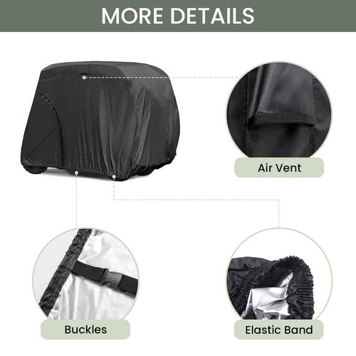 Joymo Golf Cart Cover, Golf Club Car Covers 2/4/6 Passenger,125"/138"/156" Waterproof Covers for EZ GO Golf Cart, Dustproof Club Car Seat Covers Protective Enclosure(126" L x 56" W x 78" H)
